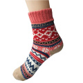 Hot sale ladies crew warm fuzzy custom winter wool socks